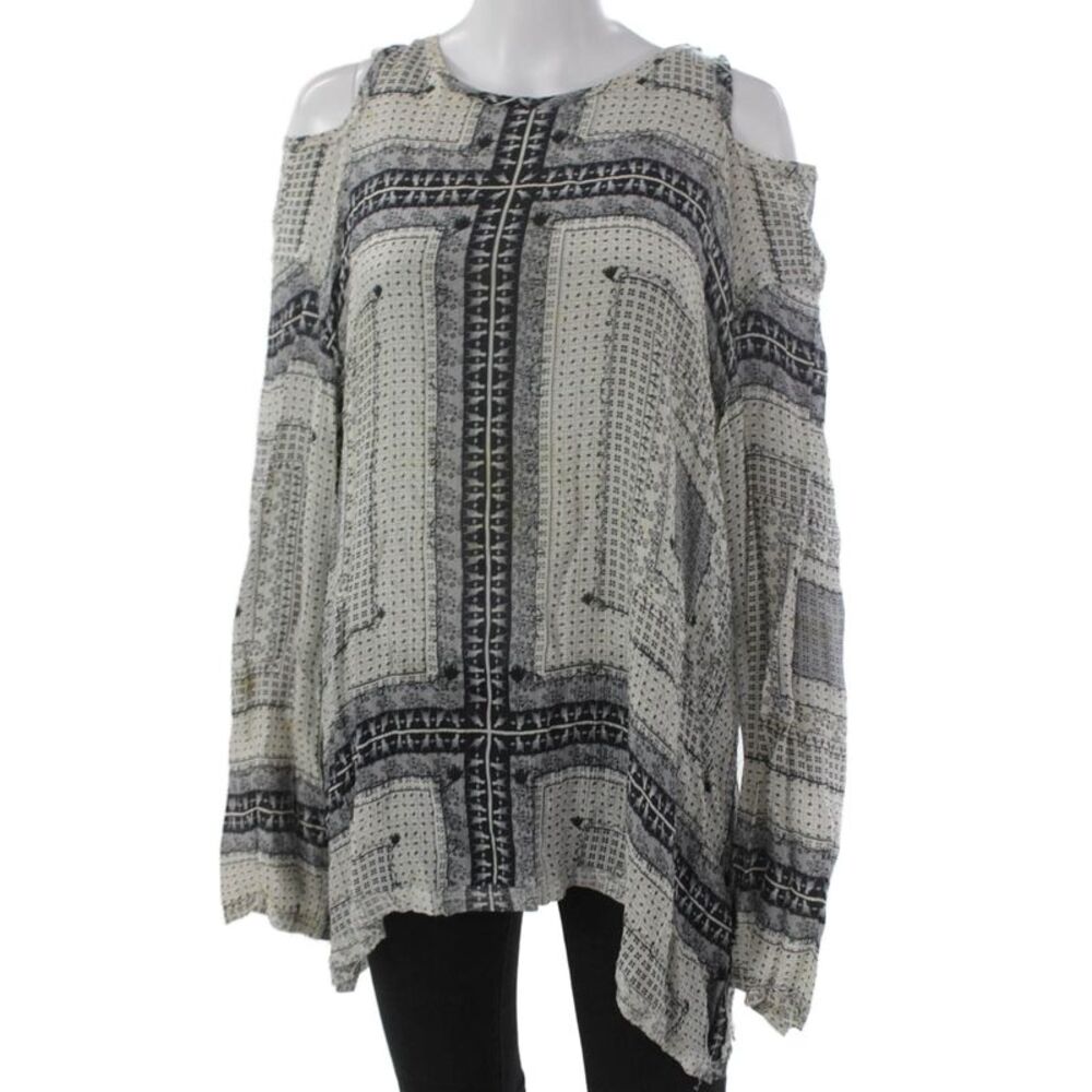 Jonathan Cohen Women Multicolor Viscose Tunic Long Sleeve Size S